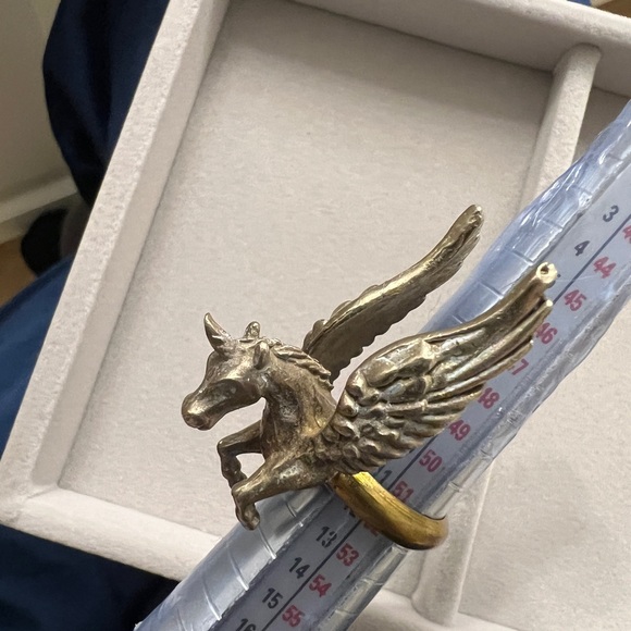 Vintage Pegasus Ring- hand made from repurposed coins. Magical one of a kind - Picture 10 of 11